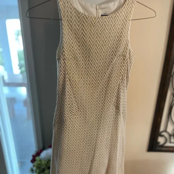 miss B | Dresses | A Sleeveless Sheath Dress Cream Herringbone Lace Over A  Gold Shift | Poshmark